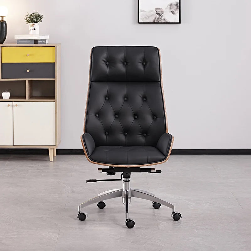 Guangdong Custom Luxury High Back PU/Leather Modern Revolving Aluminum Executive Office Chair Conference Room Computer Chair