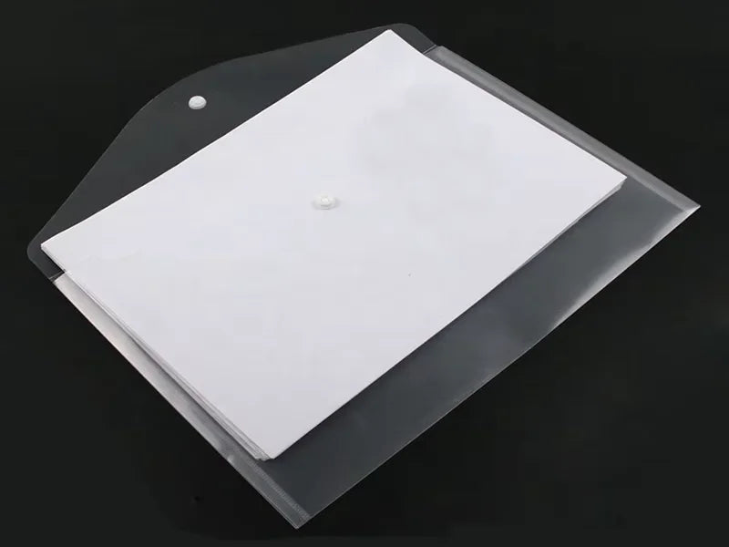 Stationery A2 A3 Artwork Clear Document File Folders Plastic Poly Envelopes Wallet with Snap Closure for School Home Work Off