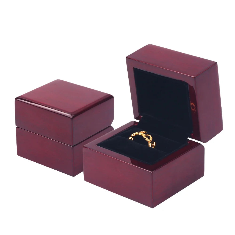 Special Offer Custom Mdf Wooden Jewelry Holder Boxes Ring Gift Box White Glossy Lacquer Jewel Case Packaging