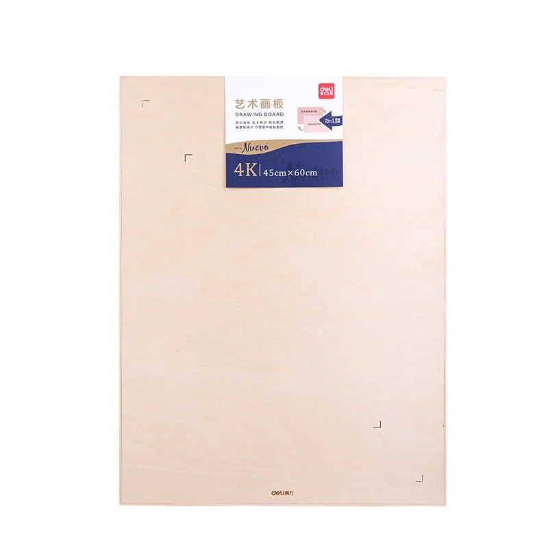 Deli 73882 4K Solid Sketch Drawing Board Wooden Gouache Board Sketchpad Art Supplies for Beginners 16pcs Per Carton Set