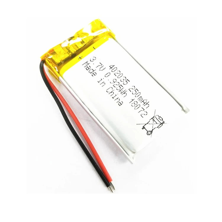 Customized KXD Brand Battery Lipo 402035PL 250mah 602535 500mah 800Cycles Mini 3.7V Lithium Polymer Battery for Digital Produ