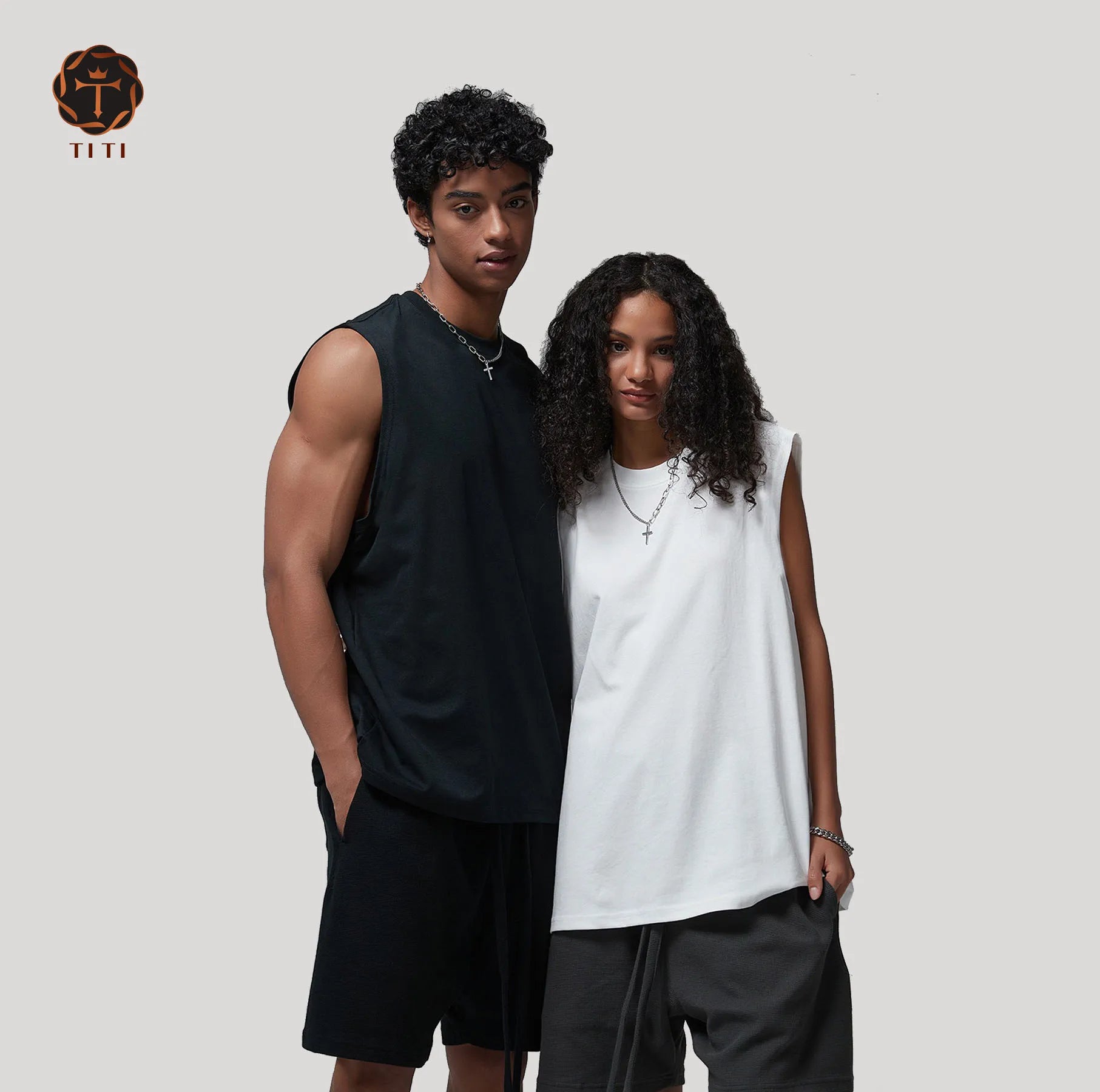 TITI Custom Men's Basic Tank Top Hot Selling Workout Apparel Scoop Neck Solid Color Breathable Gym Tank Top for Casual Style