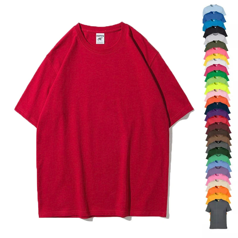 Custom Logo 100% Cotton 280 Gsm Men Oversized Heavyweight Crew Neck Blank Boxy Drop Shoulder Print T-Shirt