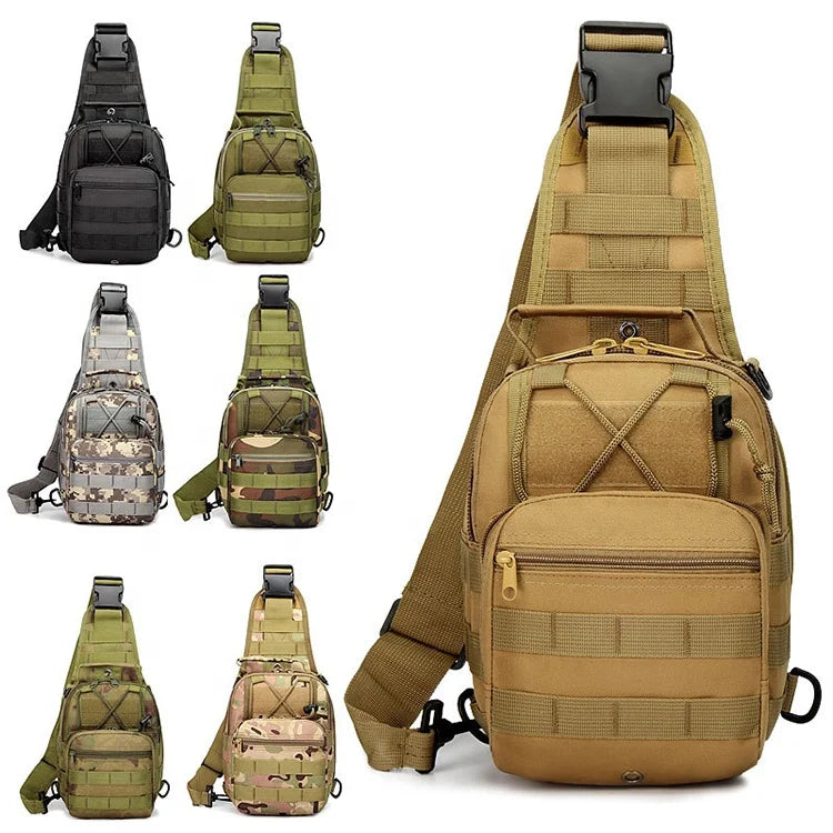 Tactical Messenger Crossbody Bag Oxford Nylon Chest Bag Single Shoulder Molle Pouch Sling Pouches Unisex Fashion Portable
