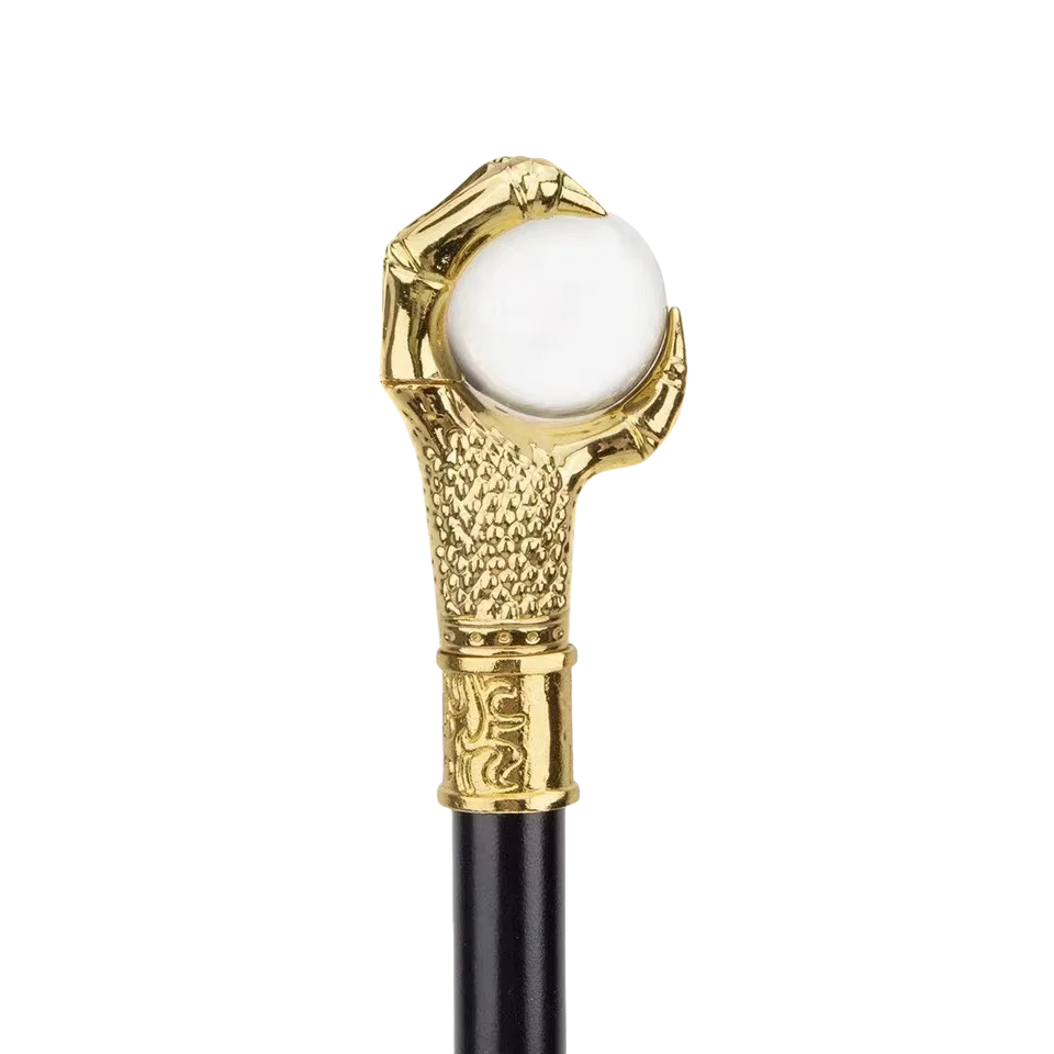 Golden Dragon Claw Grasp Glass Ball Walking Cane Fashion Decorative Walking Stick Gentleman Elegant Cosplay Knob Crosier 93cm