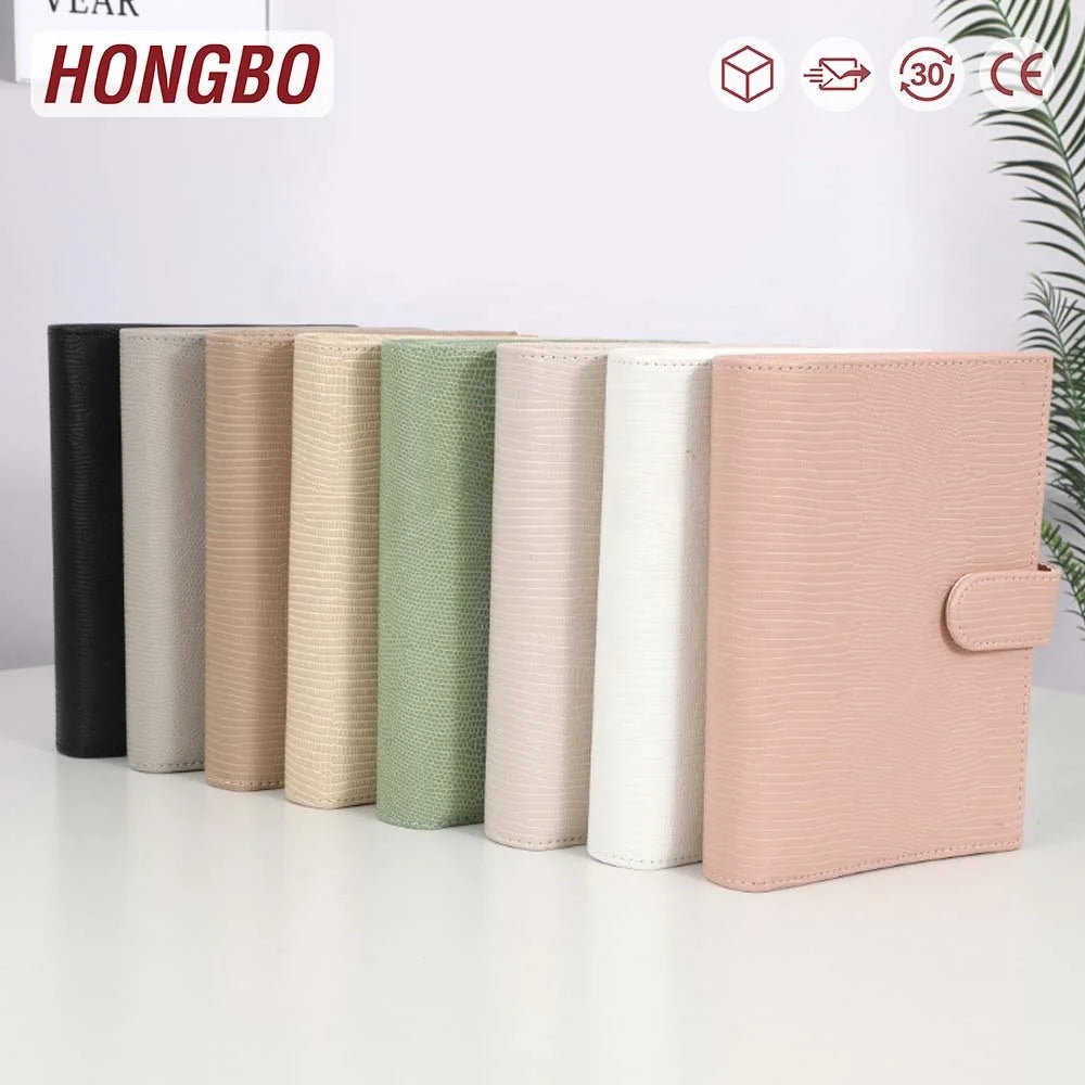 Hongbo Best Seller Spiral Style A6 Lizard Leather Planner Binder Loose-Leaf Ring Bound with Blade for Office Use Etsy TK FB