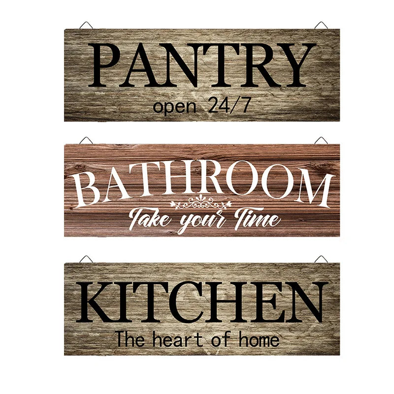 Custom MDF Plaque Signboard Hanging Signs Home Kitchen Bathroom Pantry Decor Carved Wall Mounted Wooden Decoration Mascot The