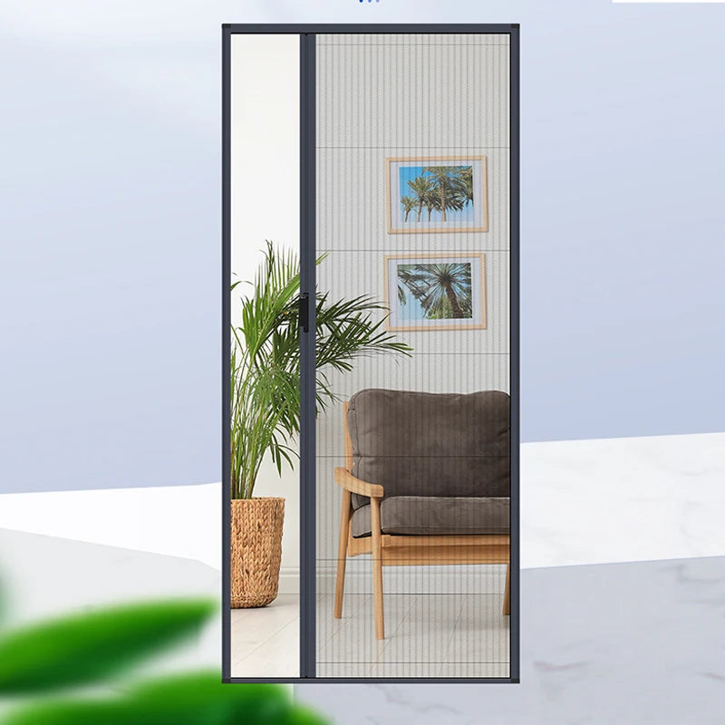 Modern Horizontal Louver Aluminum Alloy Frame Polyester Mesh Mosquito Screen Folding Sliding Door for Window All-Season