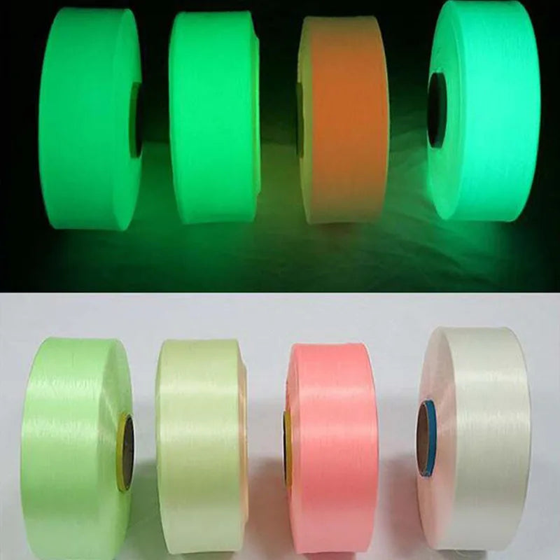 2021 Hot Selling Recycled Glow in the Dark Night Glowing Polyester Thread 1000m Twisting Yarn for Hat Embroidery Logo Label L