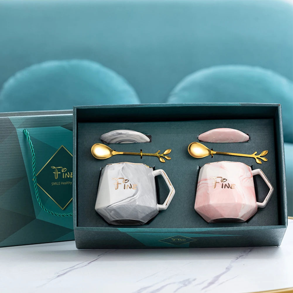 Couples Ceramic Mug Souvenirs 2026 Promotional Ideas Coffee Cup Gift Box Birthday Party Products Items Cup Gift Set for Mothe