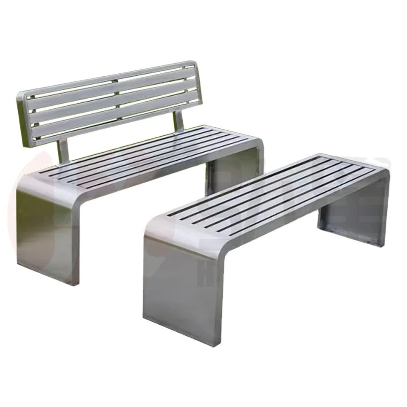 Stainless Steel Outdoor Bench/Chair Modern Simple Design for Park & Scenic Areas Custom Thickened Corrosion-Resistant