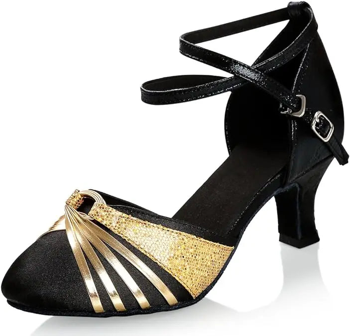 Women Professional Latin Dance Shoes Satin Salsa Ballroom Wedding Dancing Shoes 3.5cm 5cm Heel
