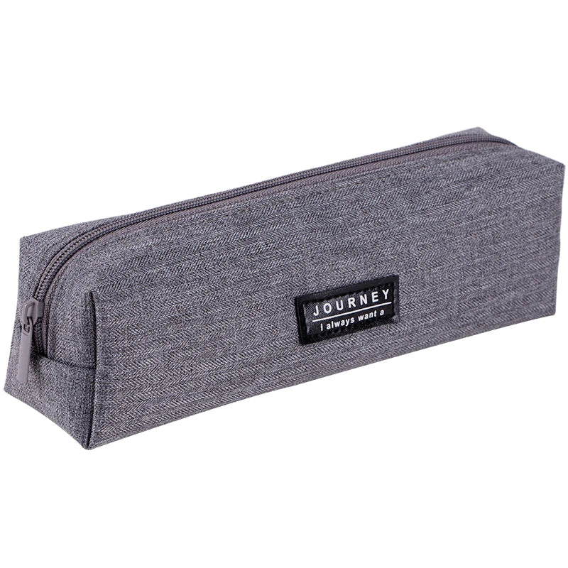 Deli 66683 Gray Students Brief Pencil Pouch Pure Color square Large Capacity Stationery Bag for Kids 144pcs Per Carton Set