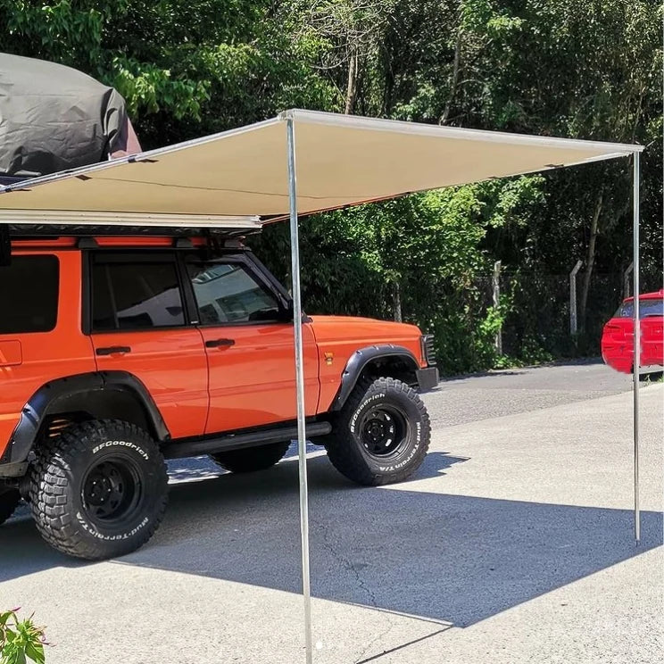 6.5X9.8ft Retractable Waterproof Rooftop Sun Shelter for Cars & Trucks Overland Camping Car Truck Owners' Perfect Companion