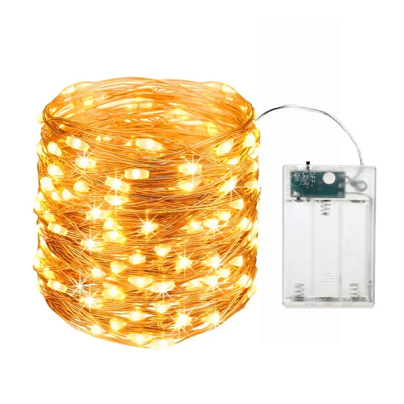 Outdoor Indoor Copper Wire Fairy Lights Battery  Operated Christmas Lights for Garden Yard Patio Tree Party-Battery Operated
