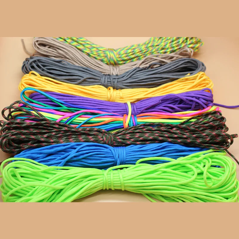 Wholesale 7 Strands Braided Polypropylene  Parachute Rope Survival 550lbs 100meters Cord 4mm Camping Paracord