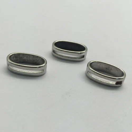 BXNK056 New Fashion Stainless Steel  Oval Holes Spacer Beads for Leather Bracelets
