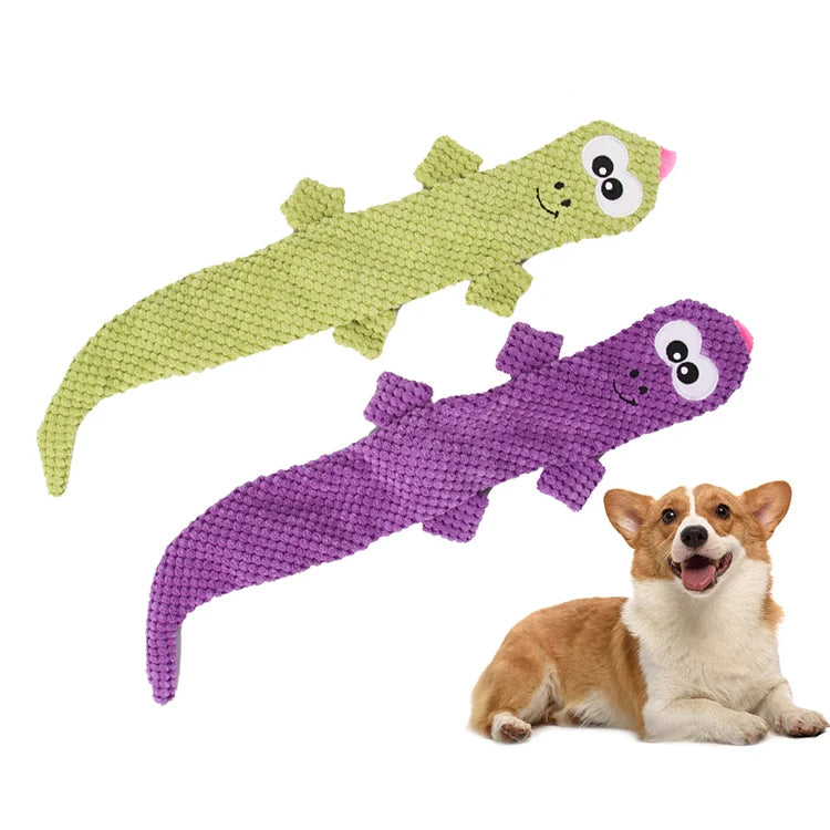 Soft Chew No Stuffing Lizard-shaped Squeaky Plush Pet Dog Toy