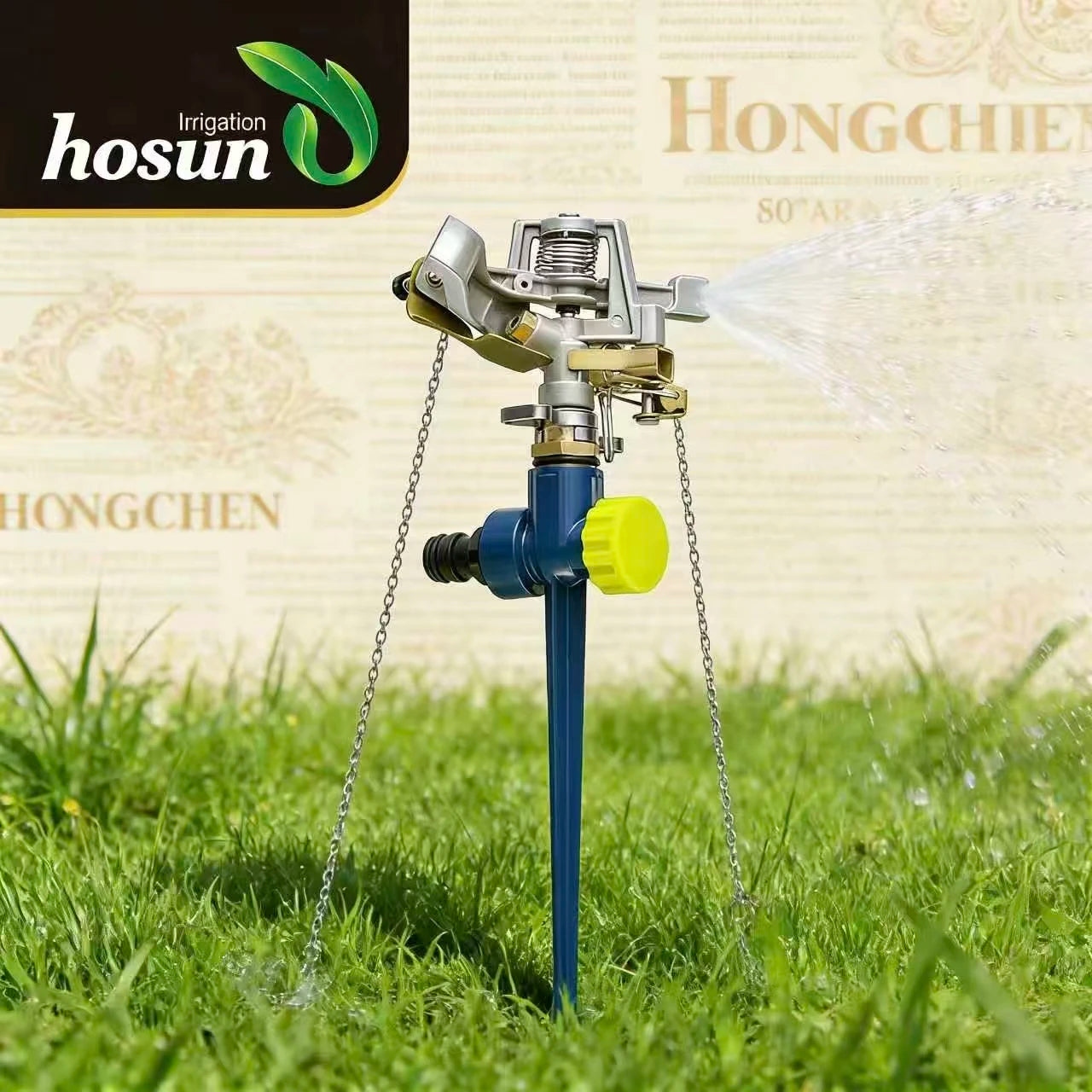 Automatic Chinese Portable Zinc Metal Pendant Watering Nozzle Rotating Impact Lawn Garden 360 Gear Drive Sprinkler Custom Col