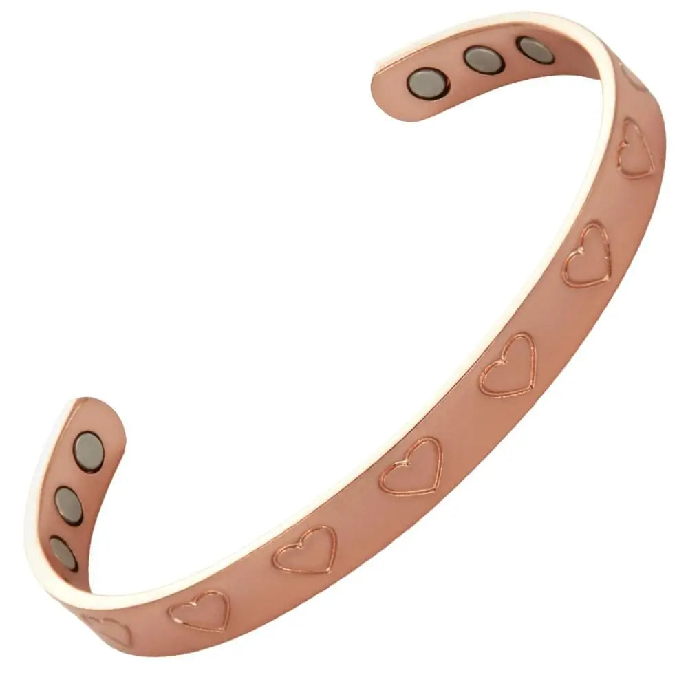 Wholesale Solid  99.9% Pure Copper Fashion Bangle Flat Adjustable Opening Jewelry Magnetic Therapy Wellness Jewelry for Heali