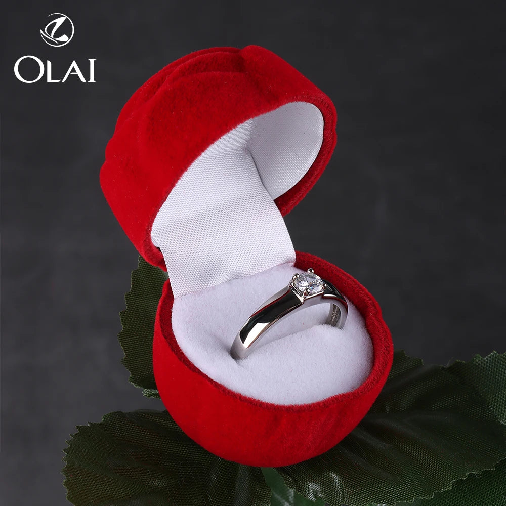 Wedding Proposal Rose Flower Ring Small Box Flocking Velvet Jewelry Packaging Box