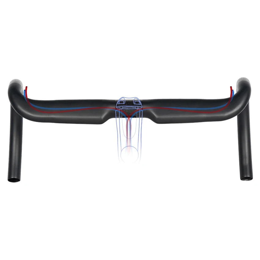Customized Road Bike Handlebar Full Carbon Fiber Split Type Fully Internal Routing Integrated Handlebar Bike Road Drop Bars