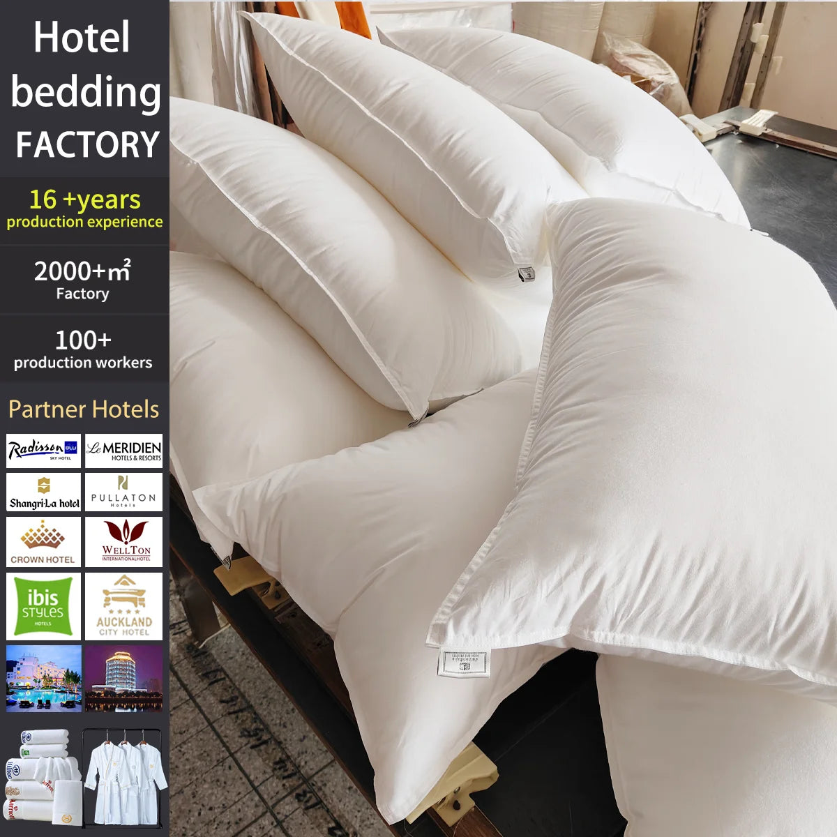 Manufacturer Custom Multiple Sizes 100% Cotton Wholesale Hotel Quality Hygienic Waterproof Rectangle Modern Cushion Pillows