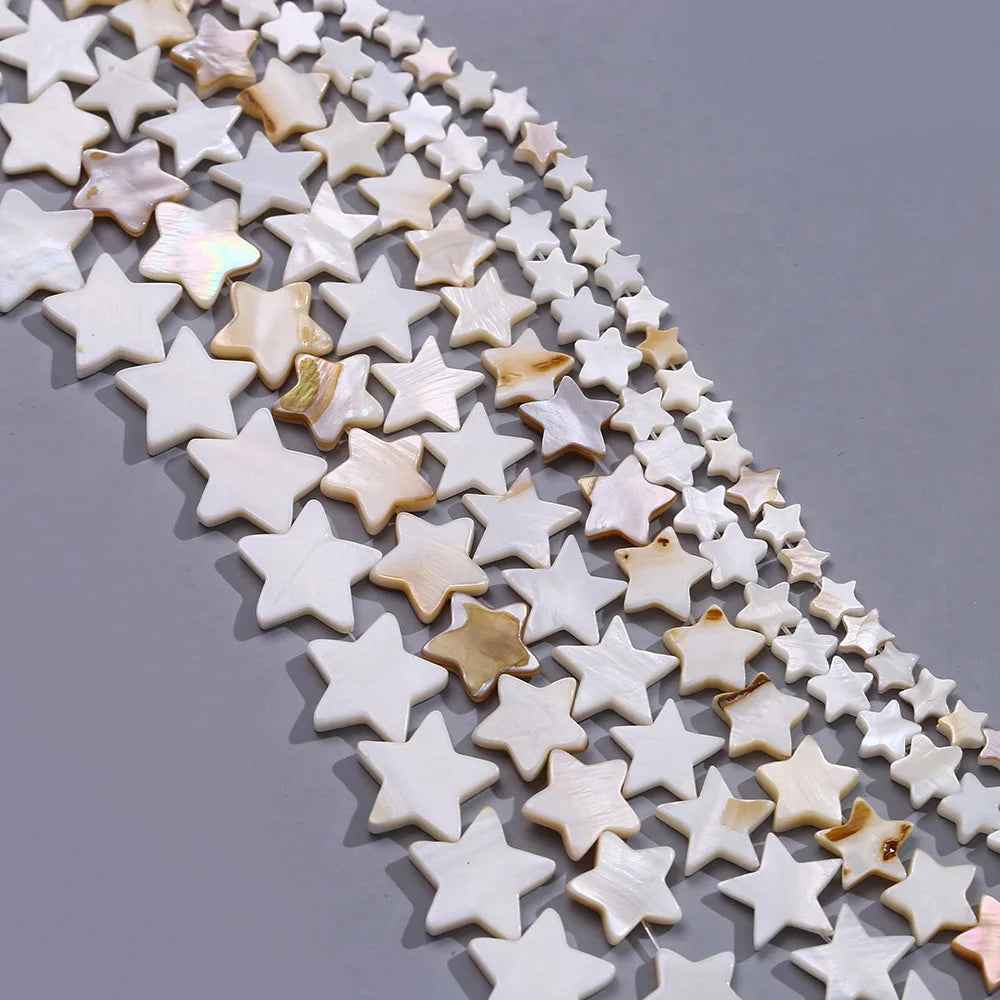 6-18mm Nature Heart Star Shape Mother of the Pearl  Natural White Yellow Color Shell Beads