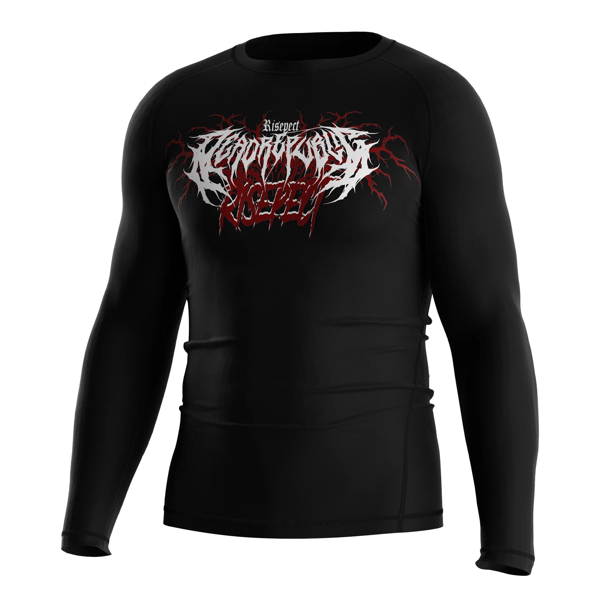 Custom Logo Men's Rash Guard Anti-Microbial Silicone Anti-Roll Hem Flatlock Seam High Performance Fight Gear