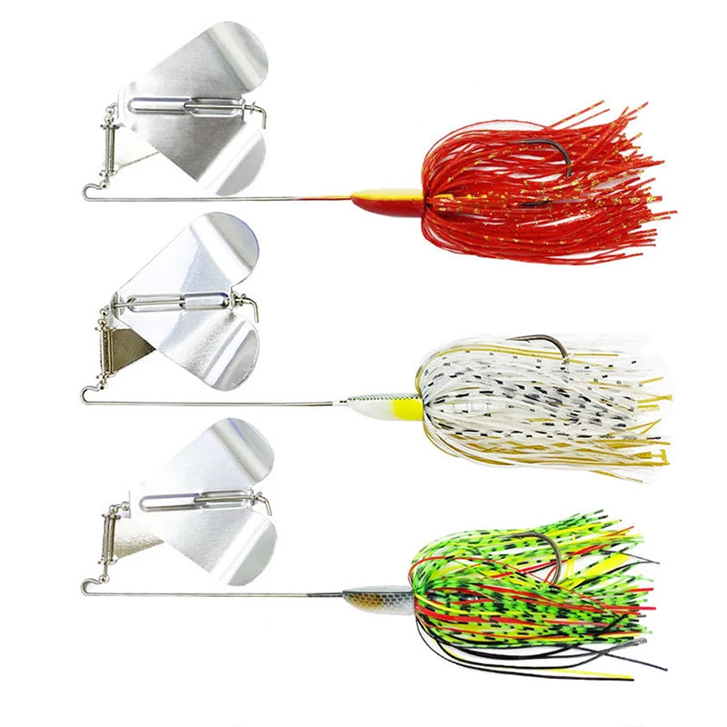 WEIHE 14.8g 25.3g Metal Trout Fishing Bait with Rotating Spinner Skirt Trout Fishing Bait Freshwater Saltwater
