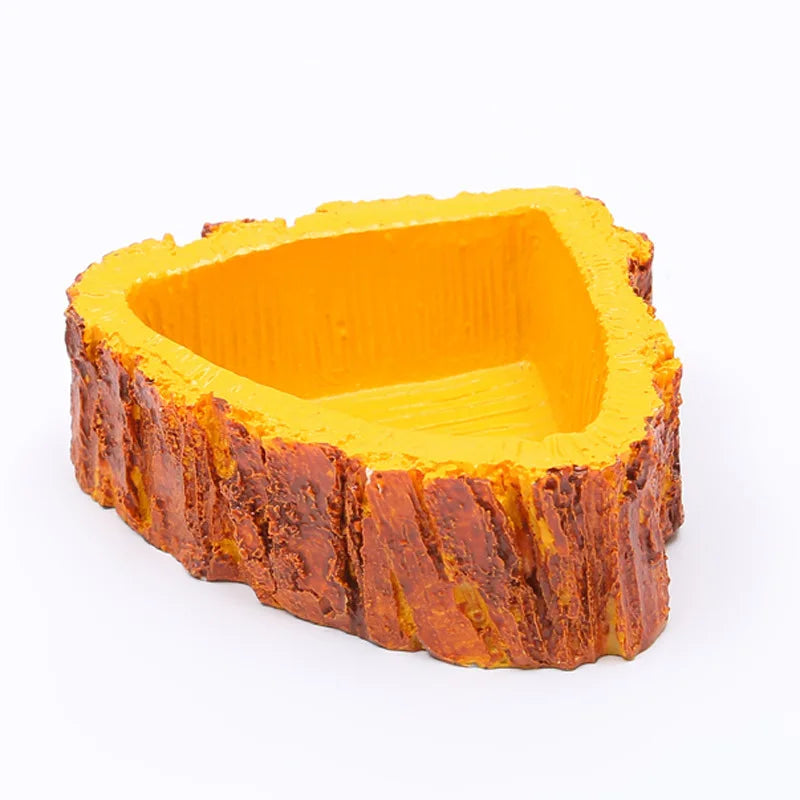 Resin Imitation Bark Pet Bowls SKF01 Rustic Retro Garden Planters Lizard Reptile Drinking Basin