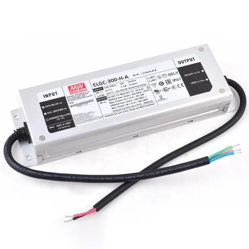 MeanWell ELGC-300-H-A 29~58V 300W LED Power Supply Waterproof IP67 Mean Well LED Driver for LED Lighting