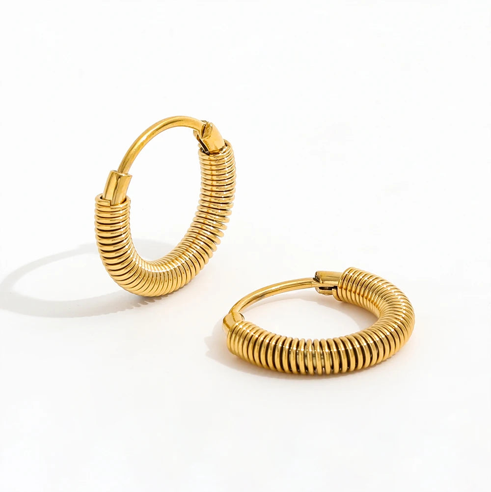 Fenny Jewelry Fast Delivary Smooth Popular Wire Twine Earring Versatile for Women Wholesale Stainless Steel Ladies Jewelry