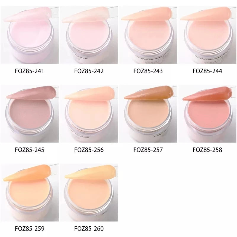 1OZ/30g Neon Nude Nail Art Acrylic Powder Pigment Carving Extension Nail Decoration Powder Colors Crystal Powder
