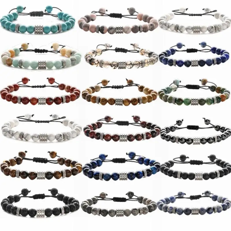 Hot Sale Unisex Natural Stone Bead Bracelet Healing Crystal Adjustable for All Occasions-for Weddings and Gifts