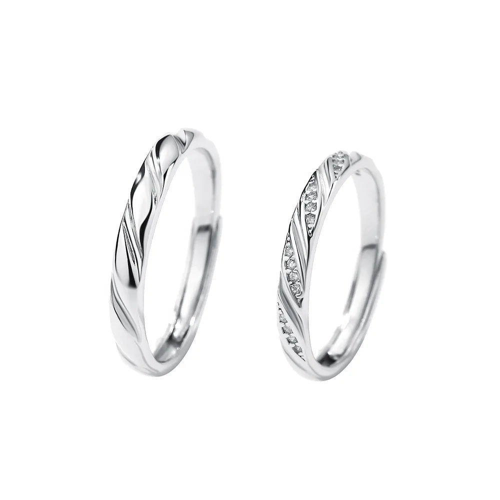 Wholesale New Diamond Rings Sterling Silver love Couples Jewelry 925 Sterling Male and Female Wedding Rings Fine Jewelry Ring