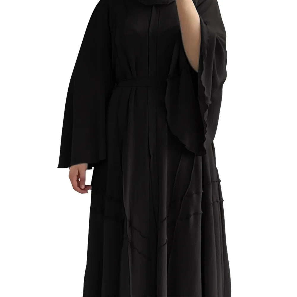 Good Quality Polyester Plain Color batwing Sleeve Long Style Eid Clothing Dubai Abaya Muslim Women