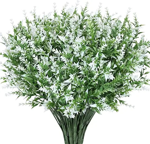 7 Branches Artificial Lavender Plastic Flowers Small Bouquet Plastic Plants Garden Home Outdoor Decoration