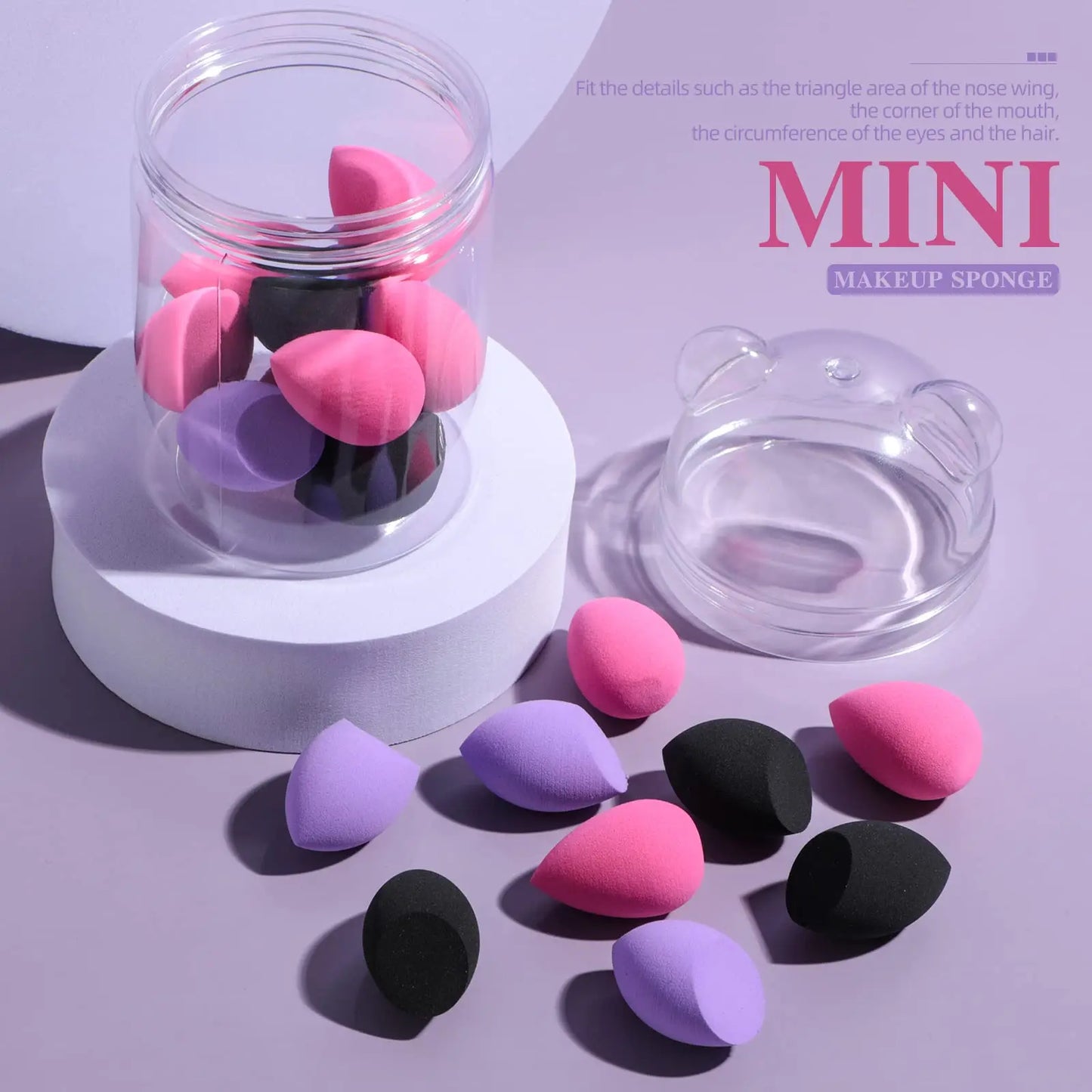 OEM ODM 20 Pcs Mini Blender Sponges Makeup Sponge Set for Liquid Cream Beauty Tool Powder Puff Blender