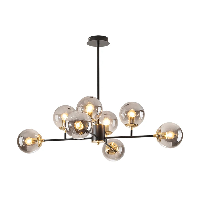 Postmodern Villa Stairwell Aisle Light Luxury Round Glass Chandelier Bedroom Balcony Dining Room Home Lighting