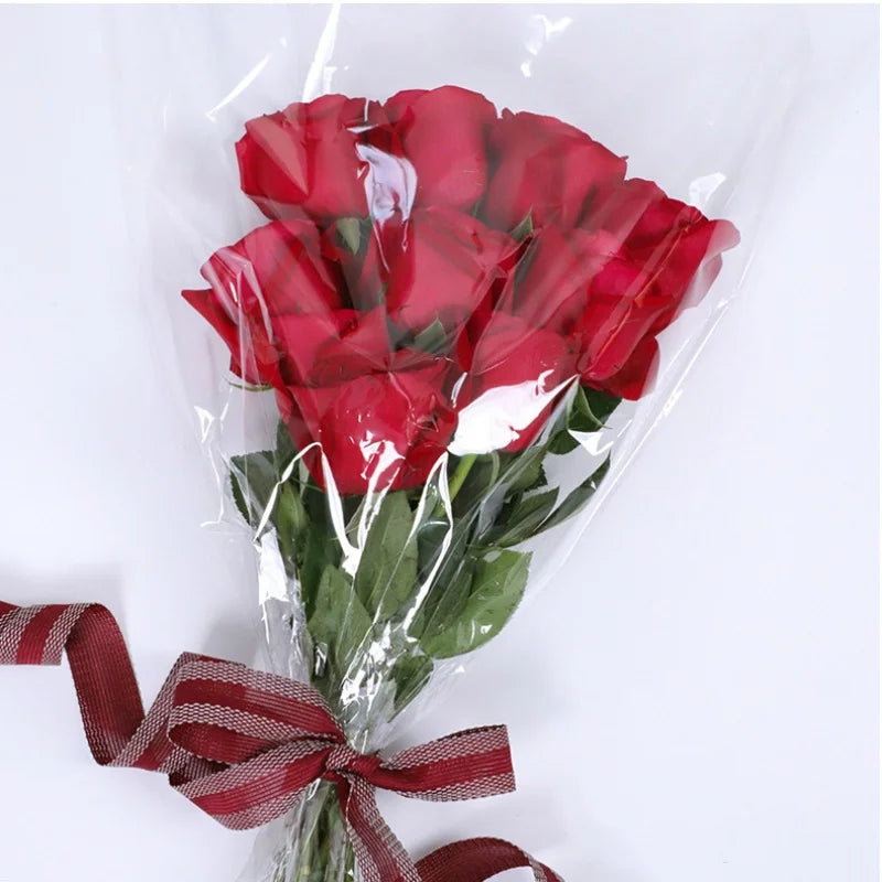 Professional Design Recyclable Trapezoidal Bag Dried Flower Bouquet Packaging Specialty Paper OPP Spots Jufeng Brand for Flow
