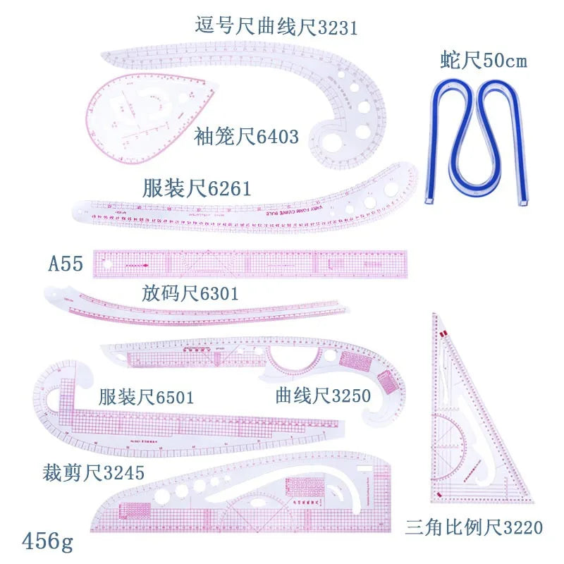 Cutting Ruler Sewing Feet Tailor-Foot Put Sleeve Arm Curve Cut Cutting Angle Ruler