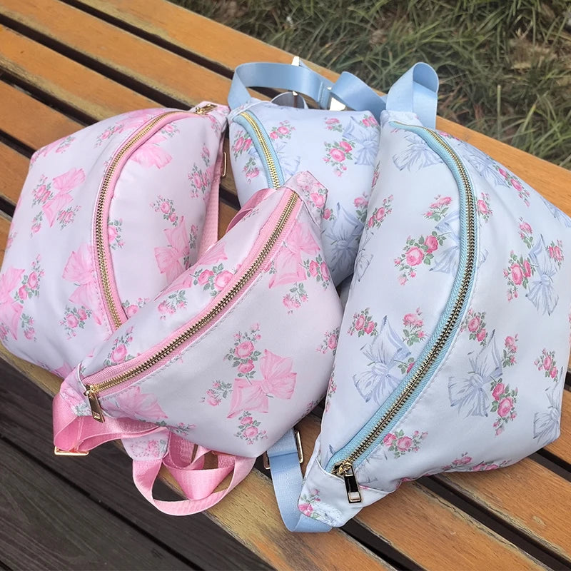 Customized Pattern Sports Waist Bags Waterproof Nylon Diagonal Bag Printing Waist Fanny Pack Waist Bag with Adjustable Straps