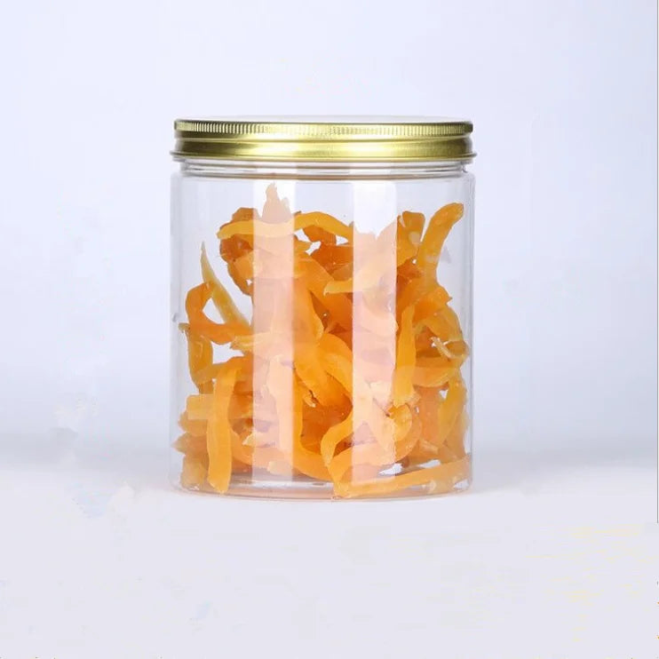 Food Grade Plastic clear Jar  8 oz Food  clear PET Plastic Jars with  Gold Aluminum Lids for Food Packing