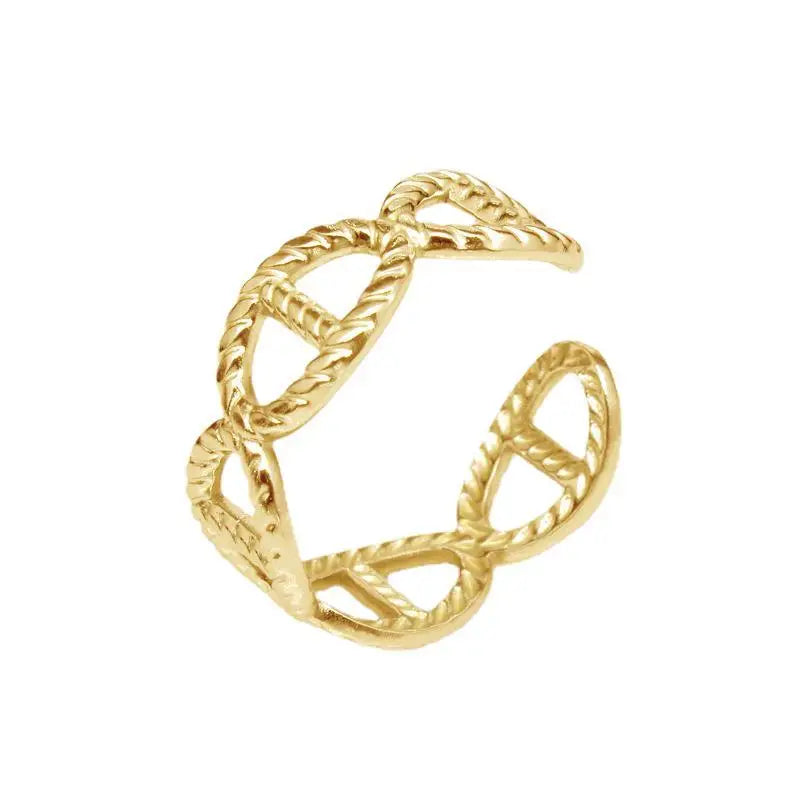 2025 Trendy Hollow Design Adjustable Rings No Tarnish Silver Gold Plated Rings Stainless Steel Rings for Women Men