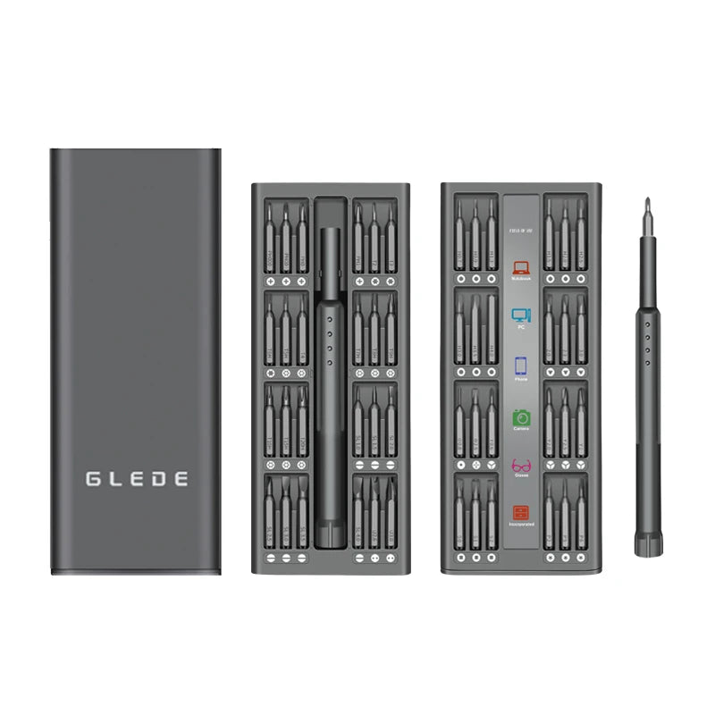 GLEDE 48-in-1 Precision Screwdriver Bit Kit for Phone Laptop Computer Repair DIY Grade Steel Handle OEM Customization Support