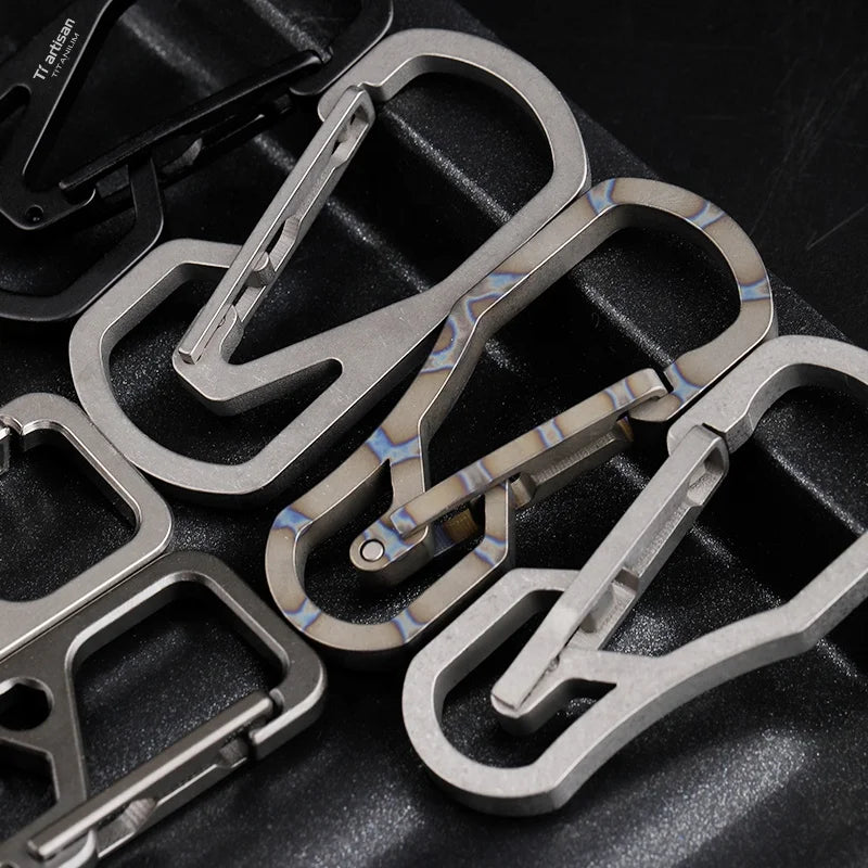 Titanium Heavy Duty Carabiner Keychain for Camping Hiking Traveling EDC Quick Release Hooks