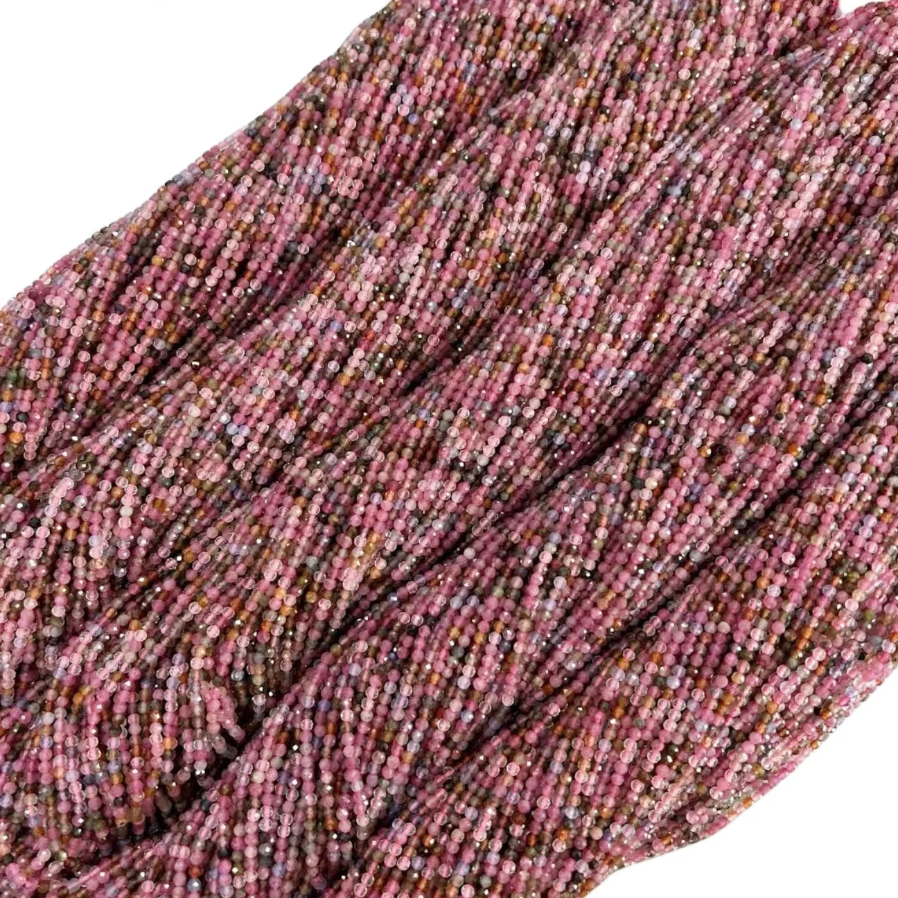 3mm Mix pink Tourmaline Beads Faceted Round Loose Strand Gemstone for Diy Jewelry Making Bracelet and Necklace