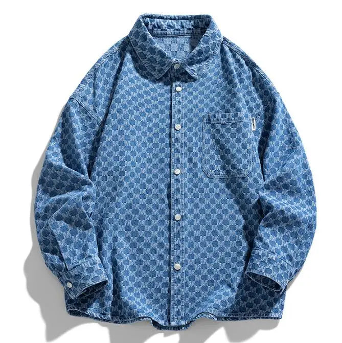 Wholesale Retro Denim Shirt for Men New Loose Autumn Fashion Versatile Casual Work Shirt Jacket
