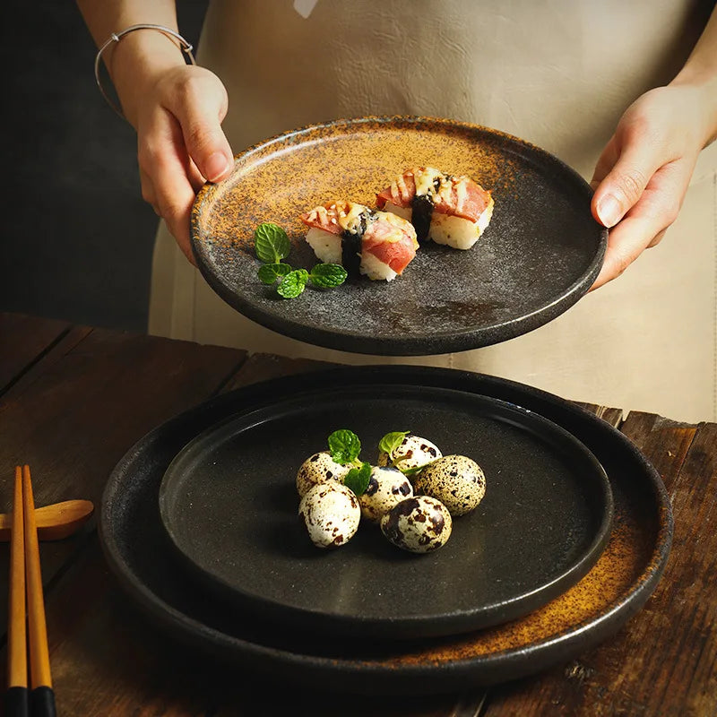 Tableware Manufacturer Custom Print Porcelain Ceramic Dinner Shallow Plate for Restaurant Hotel Home